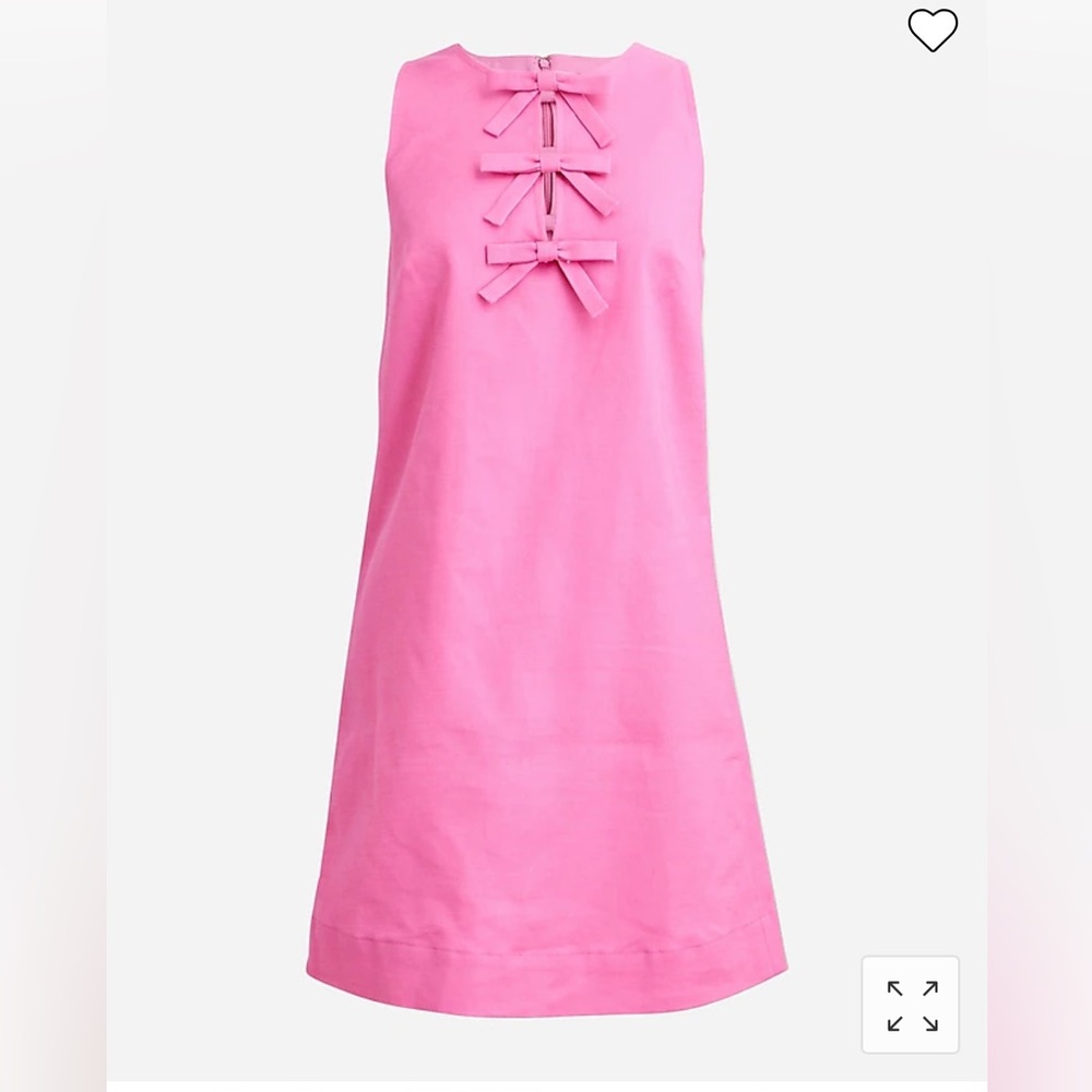J. Crew bow front shift dress in stretch linen. XL